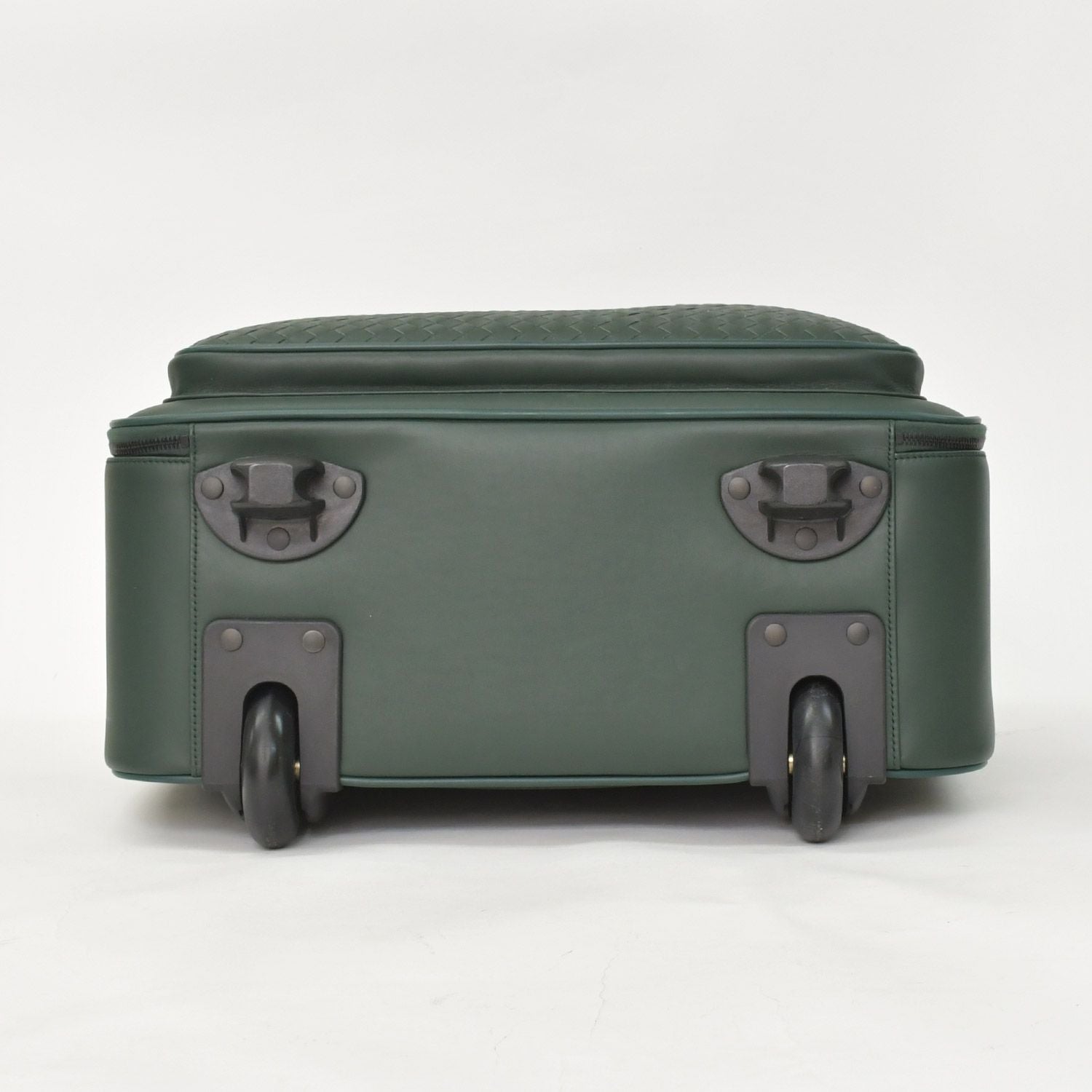 Bottega Veneta Carry Case Suitcase Intrecciato Dark Green Black Travel Bag — view 6