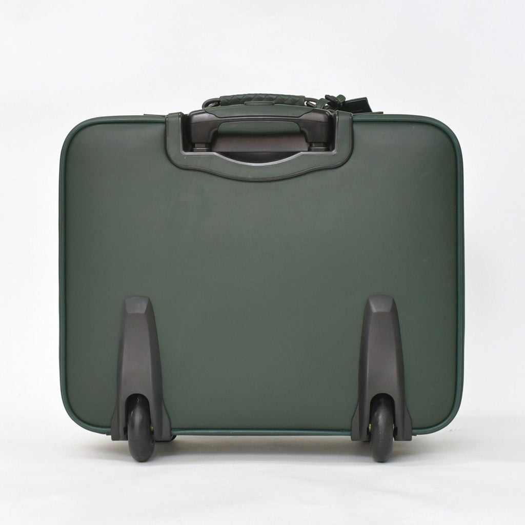 Bottega Veneta Carry Case Suitcase Intrecciato Dark Green Black Travel Bag — view 2