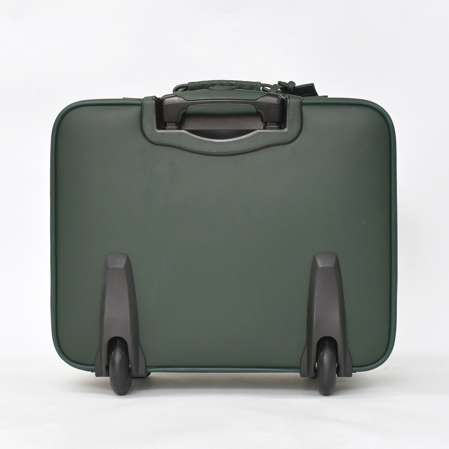 Bottega Veneta Carry Case Suitcase Intrecciato Dark Green Black Travel Bag — view 2