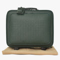 Bottega Veneta Carry Case Suitcase Intrecciato Dark Green Black Travel Bag