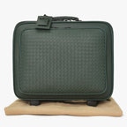 Bottega Veneta Carry Case Suitcase Intrecciato Dark Green Black Travel Bag