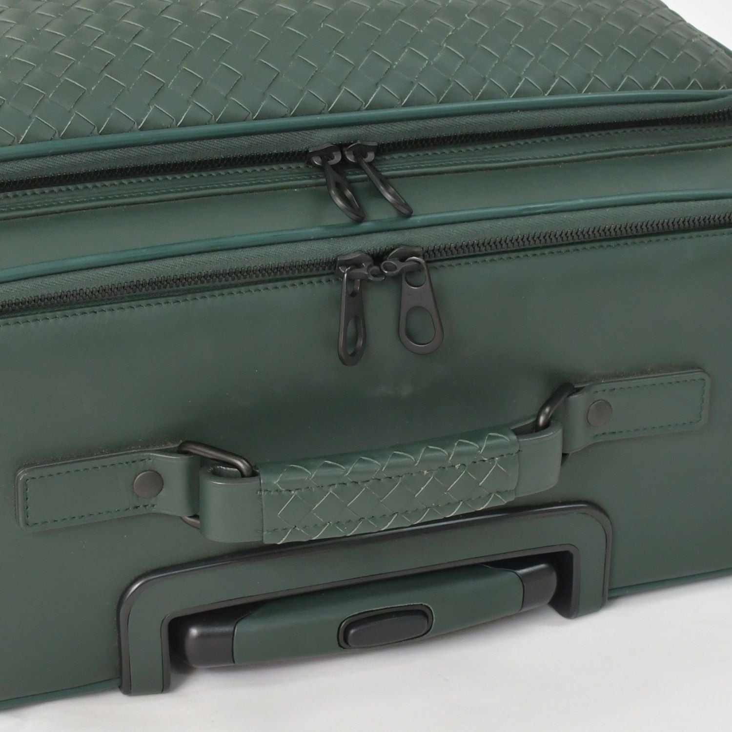 Bottega Veneta Carry Case Suitcase Intrecciato Dark Green Black Travel Bag — view 5