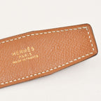 Hermes Elephant Motif Belt 5 Statue Gold Buckle Leather Plated Black Brown — view 4