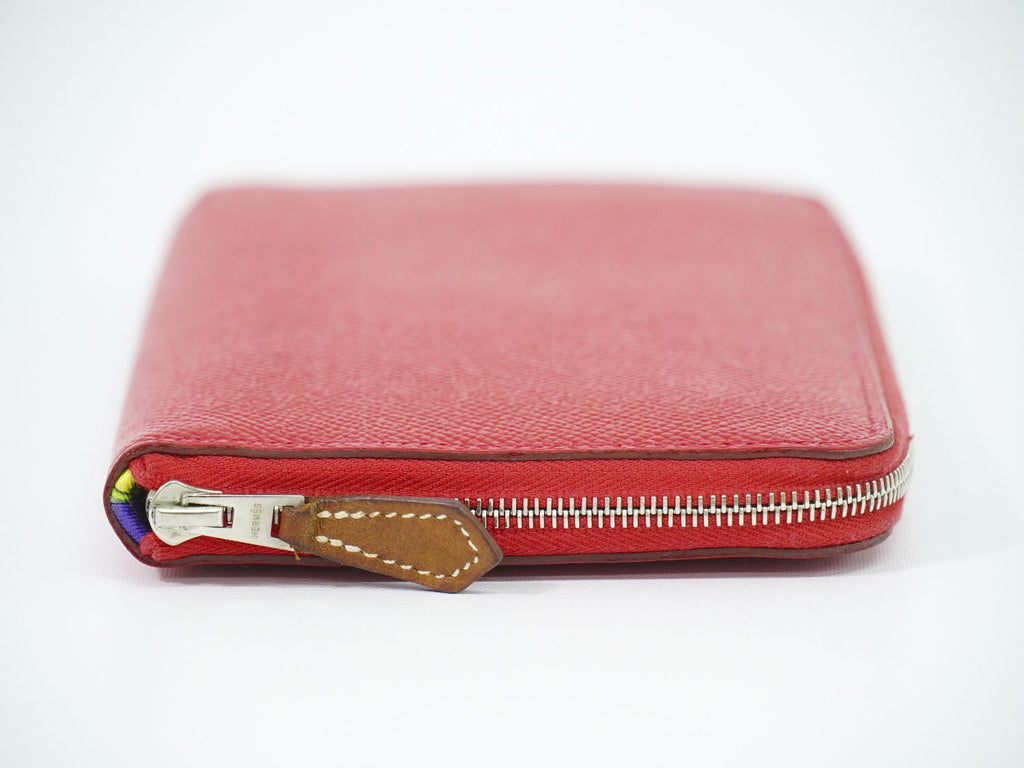 Hermes Azap Silk in Long Epsom Zip Around Wallet Rouge Casac — view 4
