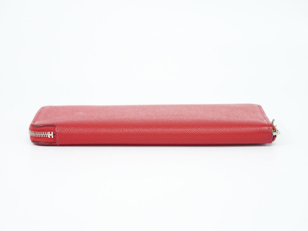 Hermes Azap Silk in Long Epsom Zip Around Wallet Rouge Casac — view 3