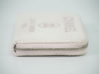 Chanel Deauville CC Logo Zip Around Wallet Canvas White Pink — view 4