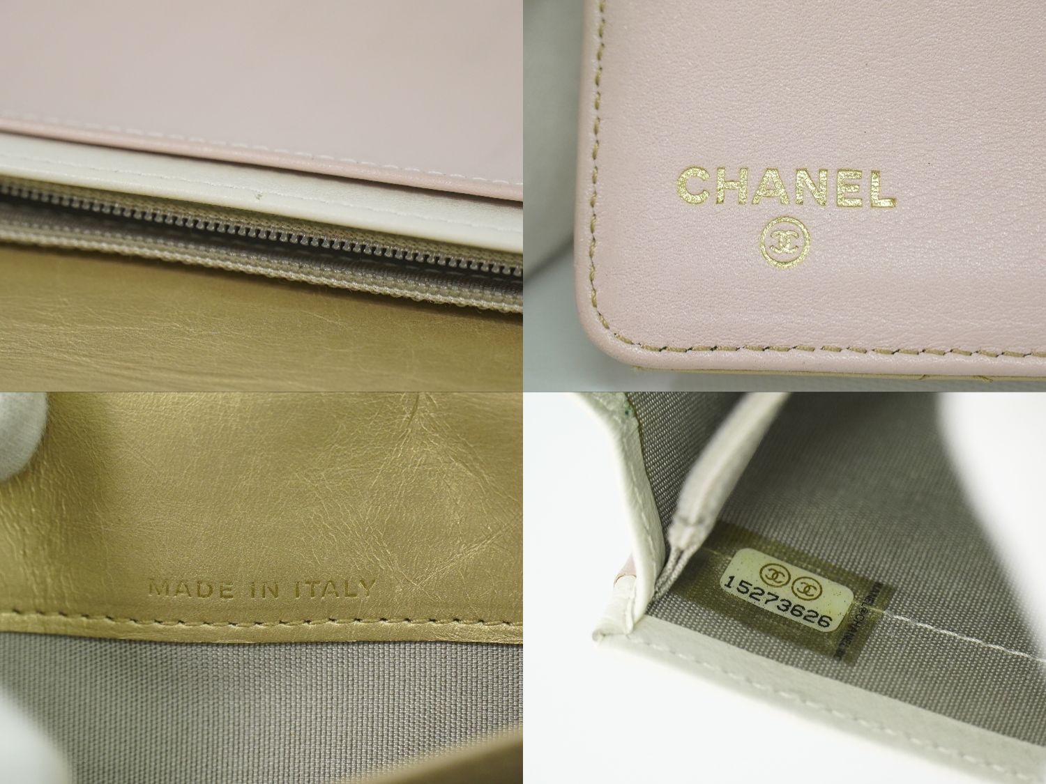 Chanel CC Logo Quilted Wallet Leather Gold — view 9
