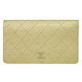 Chanel CC Logo Quilted Wallet Leather Gold