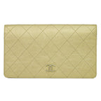 Chanel CC Logo Quilted Wallet Leather Gold