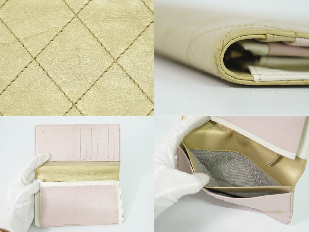 Chanel CC Logo Quilted Wallet Leather Gold — view 7