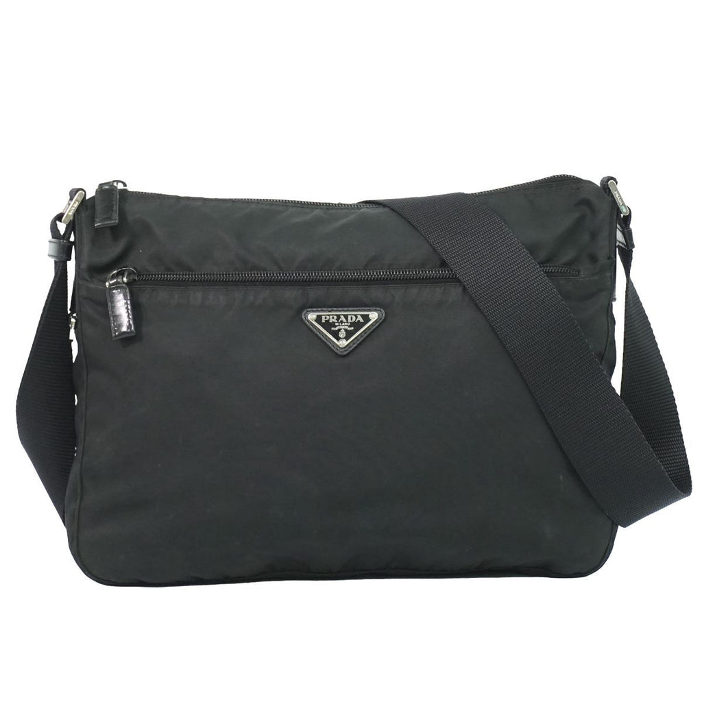 Prada Nylon Shoulder Bag Pochette Black