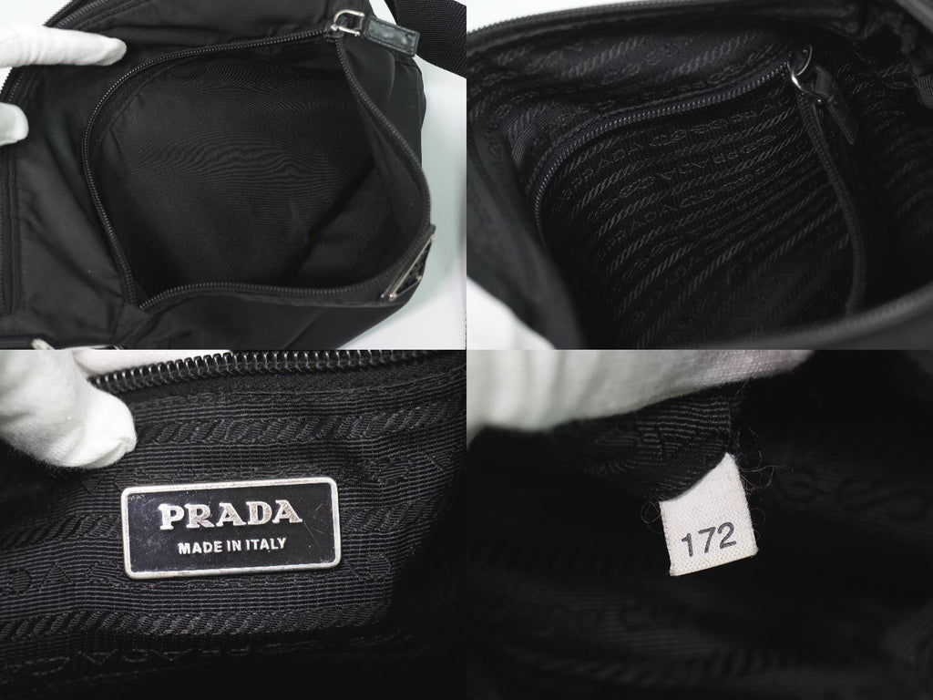 Prada Nylon Shoulder Bag Pochette Black — view 9