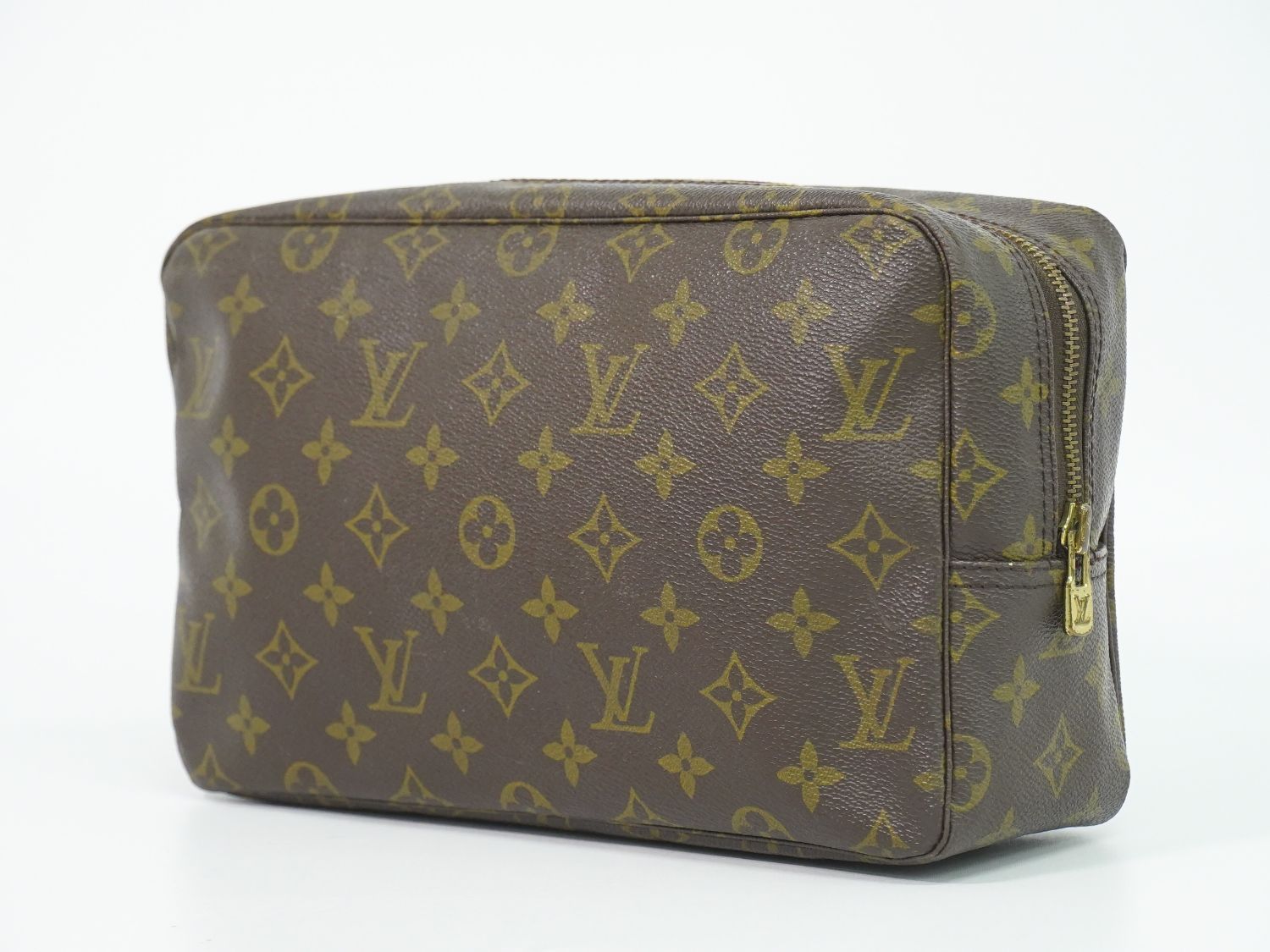Louis Vuitton LV Trousse Toilet 28 Monogram Pouch Clutch Brown — view 2