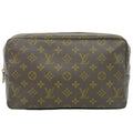Louis Vuitton LV Trousse Toilet 28 Monogram Pouch Clutch Brown