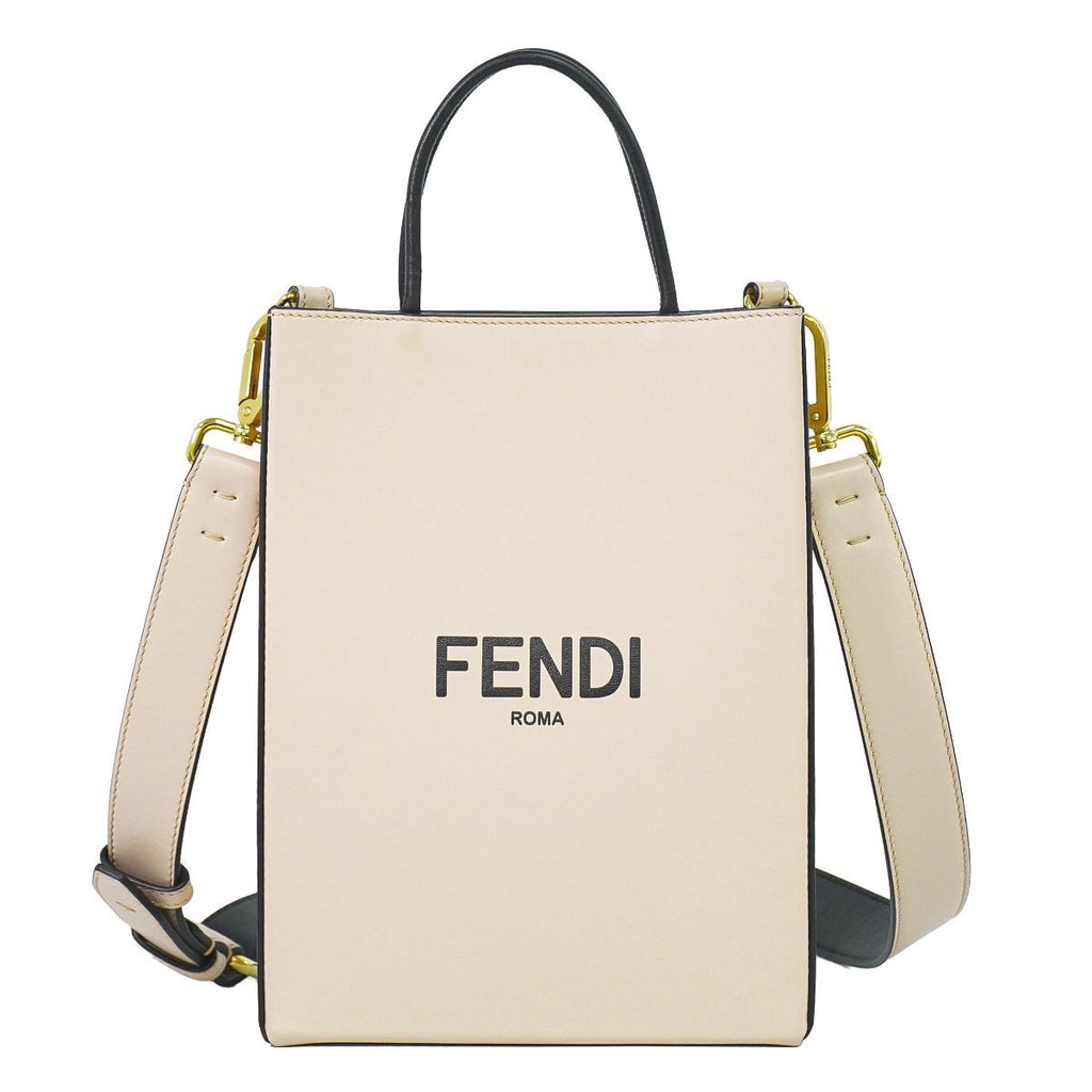Fendi Pack Shopping Small 2-Way Shoulder Bag Pochette Leather Pink