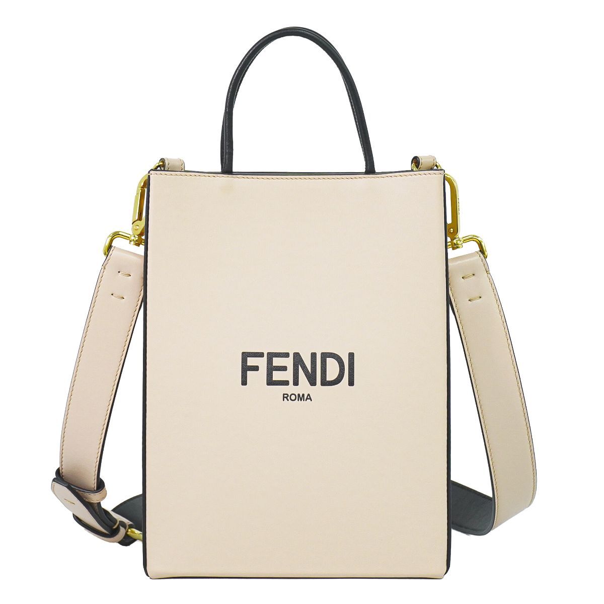 Fendi Pack Shopping Small 2-Way Shoulder Bag Pochette Leather Pink