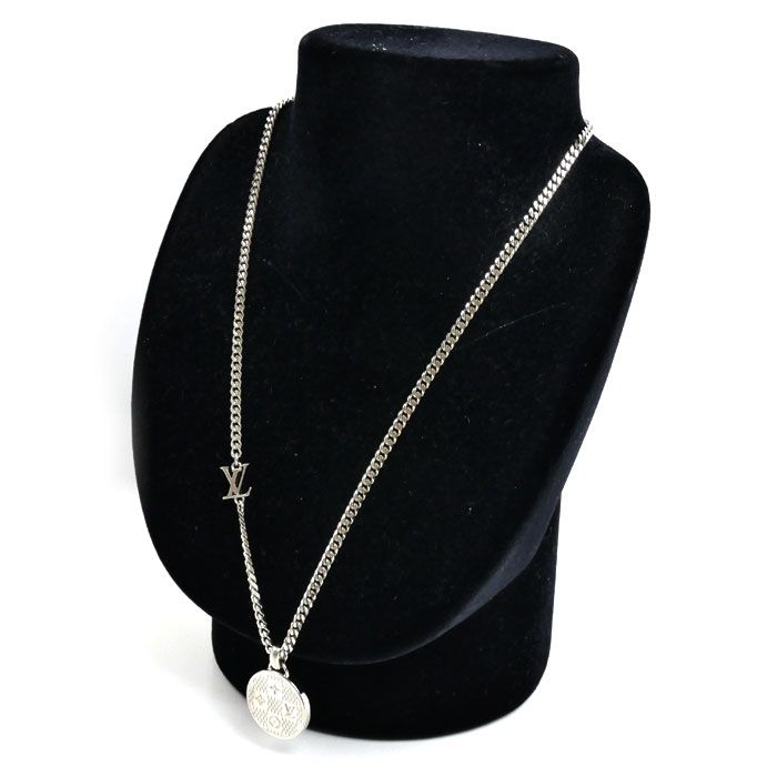 Louis Vuitton Metal Pendant Damier Staple Necklace 45 50 55 cm — view 6