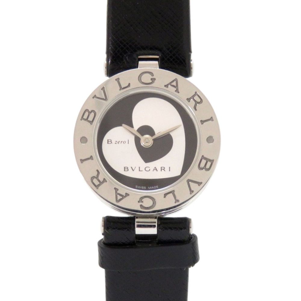 Bvlgari Double Heart SS Leather Black Quartz Watch Dial