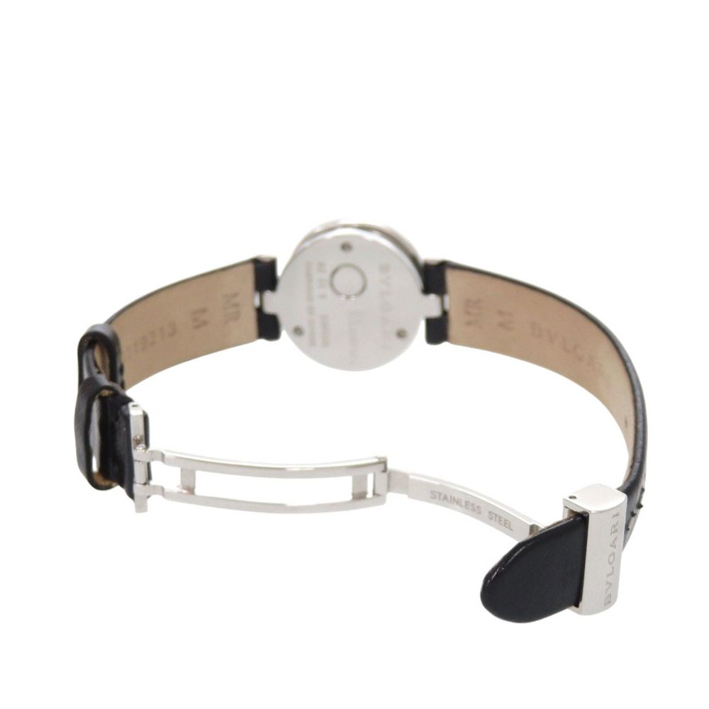 Bvlgari Double Heart SS Leather Black Quartz Watch Dial — view 2