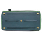 Saint Laurent Muse Two Leather Green Navy Blue Handbag — view 4