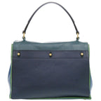 Saint Laurent Muse Two Leather Green Navy Blue Handbag — view 3
