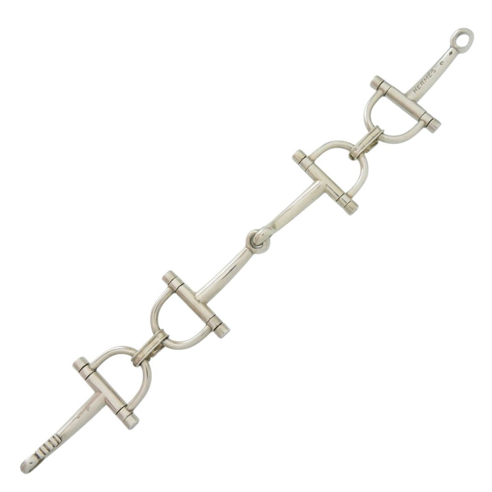 Hermes Horsebit Silver Vintage Antique 925 Sterling Bangle Bracelet — view 2