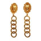 Chanel Vintage Gripoix Metal Glass Gold Red Earrings — view 2