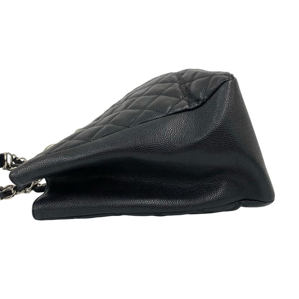 Chanel And Quilted CC Logo Caviar Leather Chain Tote Black — view 5