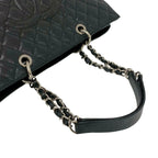 Chanel And Quilted CC Logo Caviar Leather Chain Tote Black — view 4