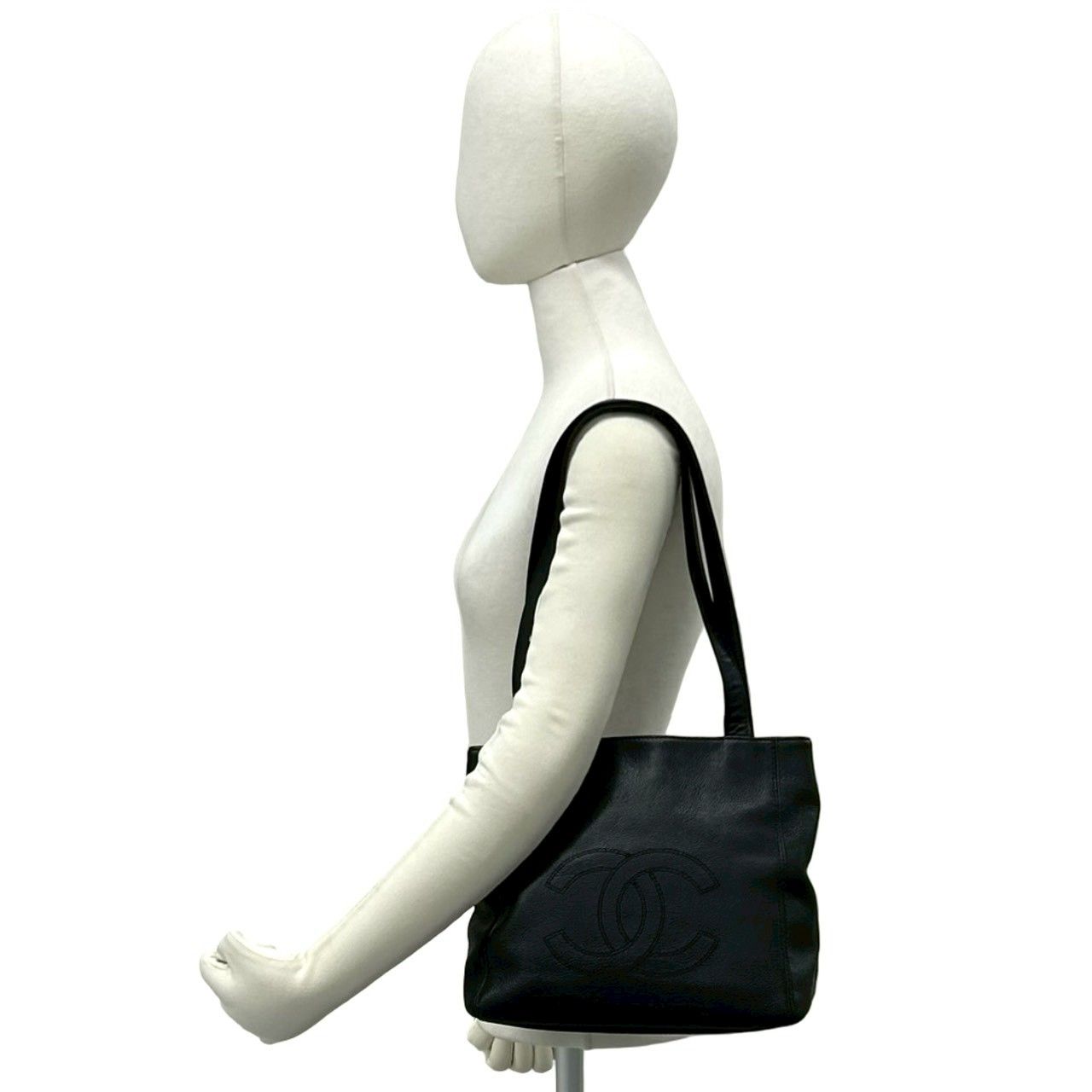Chanel Card and No 5 Vintage CC Logo Leather Mini Tote Black — view 2