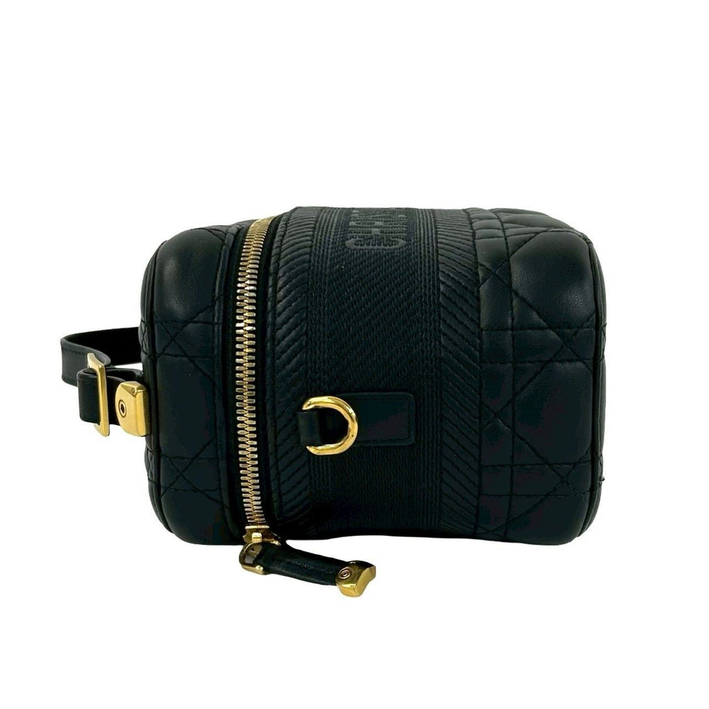 Dior Travel Small Vanity Cannage Leather 2-Way Shoulder Bag Black — view 5