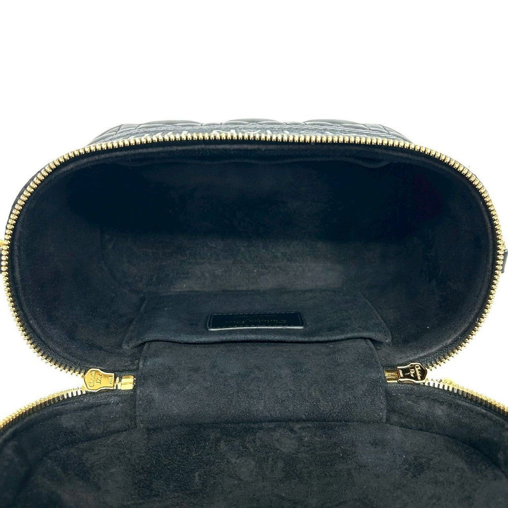 Dior Travel Small Vanity Cannage Leather 2-Way Shoulder Bag Black — view 9