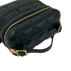 Dior Travel Small Vanity Cannage Leather 2-Way Shoulder Bag Black — view 4
