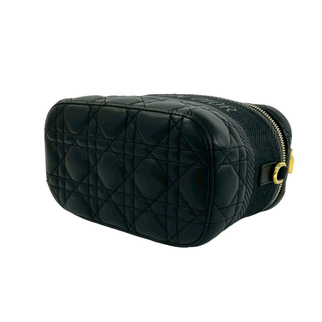 Dior Travel Small Vanity Cannage Leather 2-Way Shoulder Bag Black — view 8