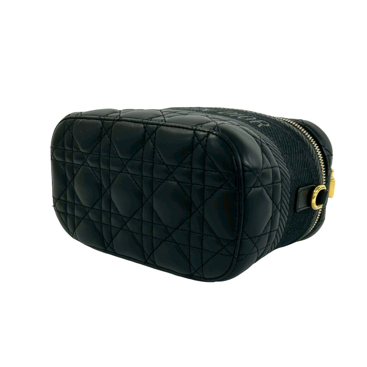Dior Travel Small Vanity Cannage Leather 2-Way Shoulder Bag Black — view 8
