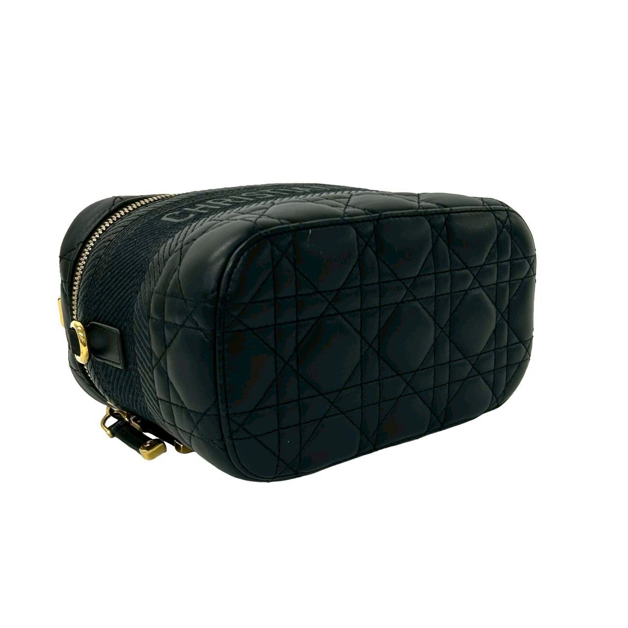 Dior Travel Small Vanity Cannage Leather 2-Way Shoulder Bag Black — view 7