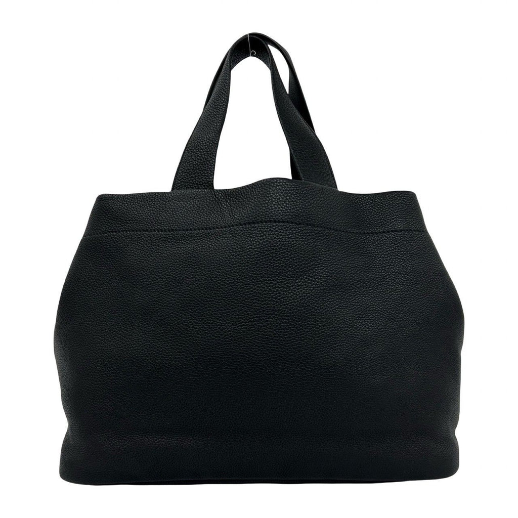 Prada Triangle Logo Perforated Vitello Daino Leather Handbag Mini Tote Black — view 3