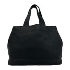 Prada Triangle Logo Perforated Vitello Daino Leather Handbag Mini Tote Black — view 3