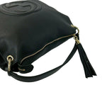 Gucci Soho Interlocking Embossed Leather Tassel 2-Way Shoulder Bag Black — view 4