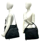 Gucci Soho Interlocking Embossed Leather Tassel 2-Way Shoulder Bag Black — view 2