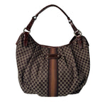 Celine Macadam Shoulder Handbag Canvas Leather