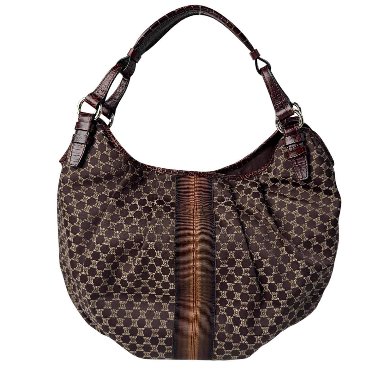 Celine Macadam Shoulder Handbag Canvas Leather — view 2