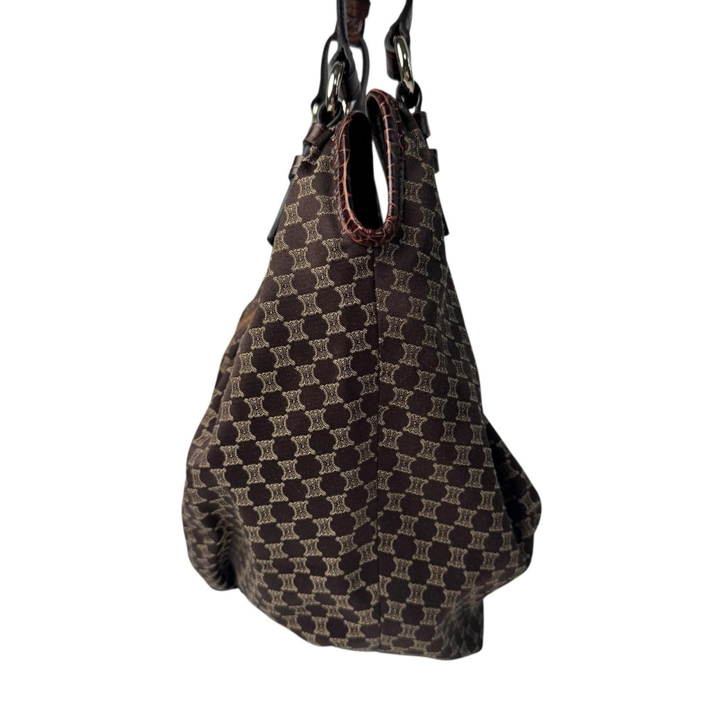 Celine Macadam Shoulder Handbag Canvas Leather — view 4