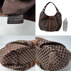 Celine Macadam Shoulder Handbag Canvas Leather — view 9