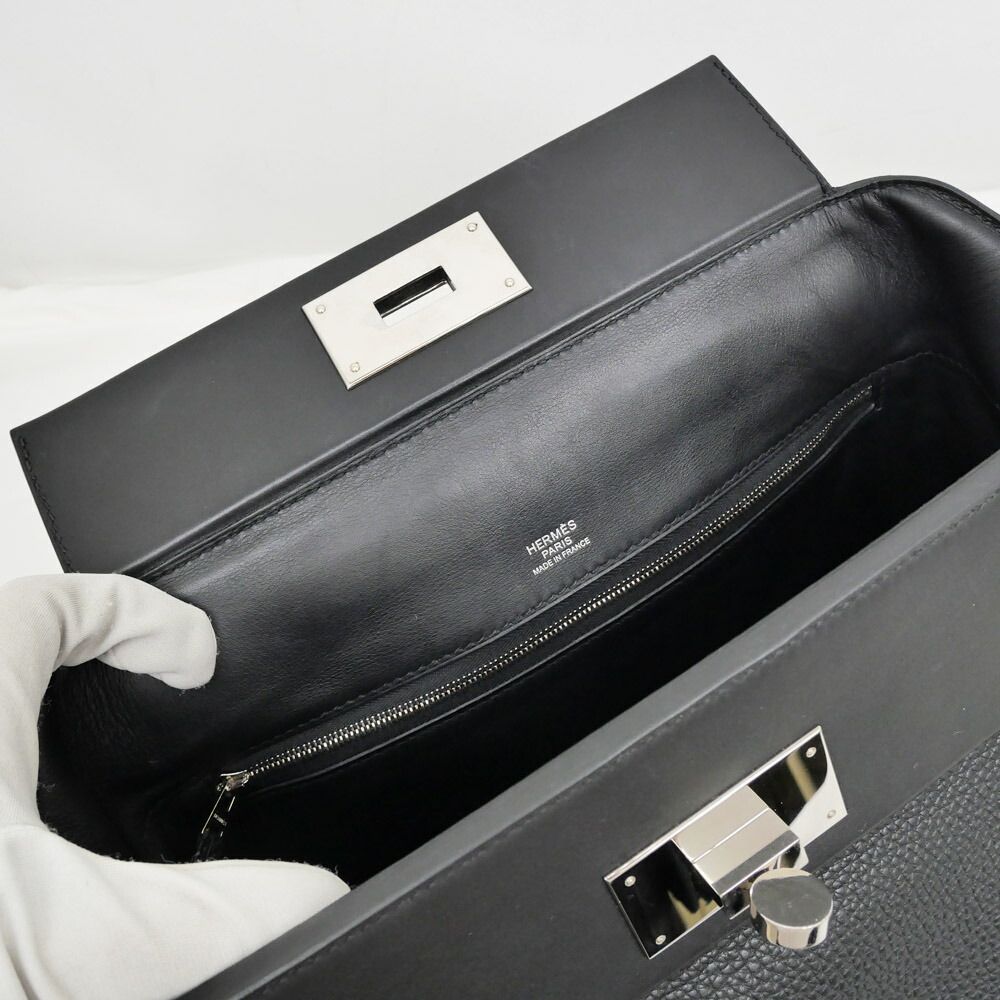 Hermes Van Quatre 29 Black Silver Togo Swift Construction Tote Hand — view 7