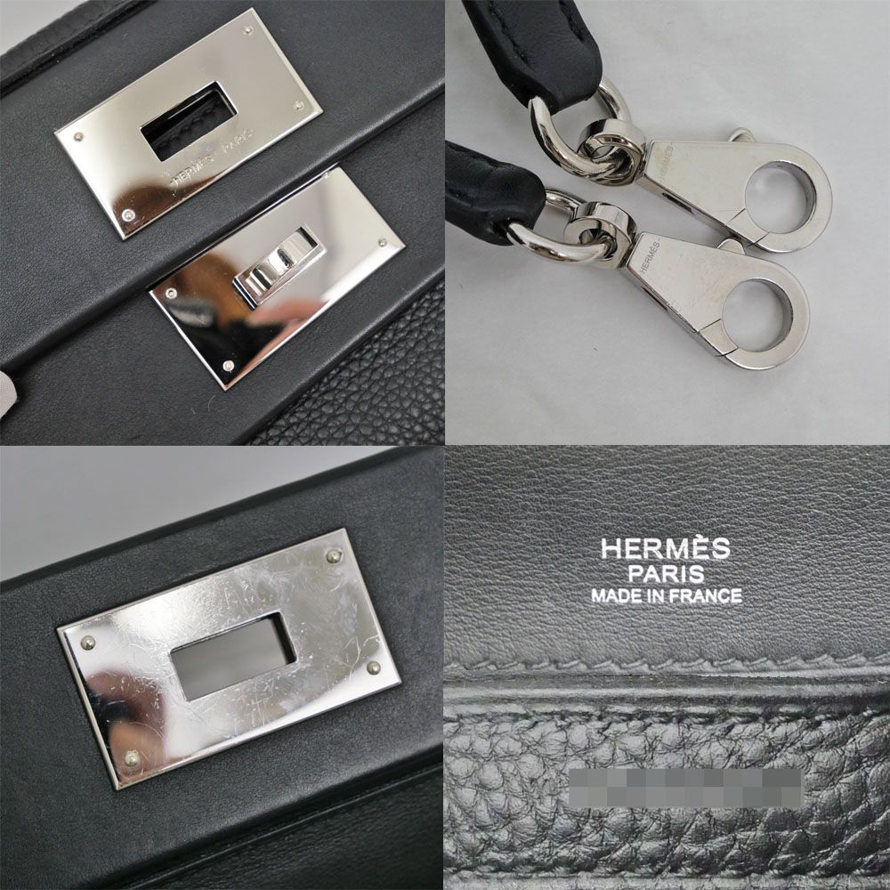 Hermes Van Quatre 29 Black Silver Togo Swift Construction Tote Hand — view 6
