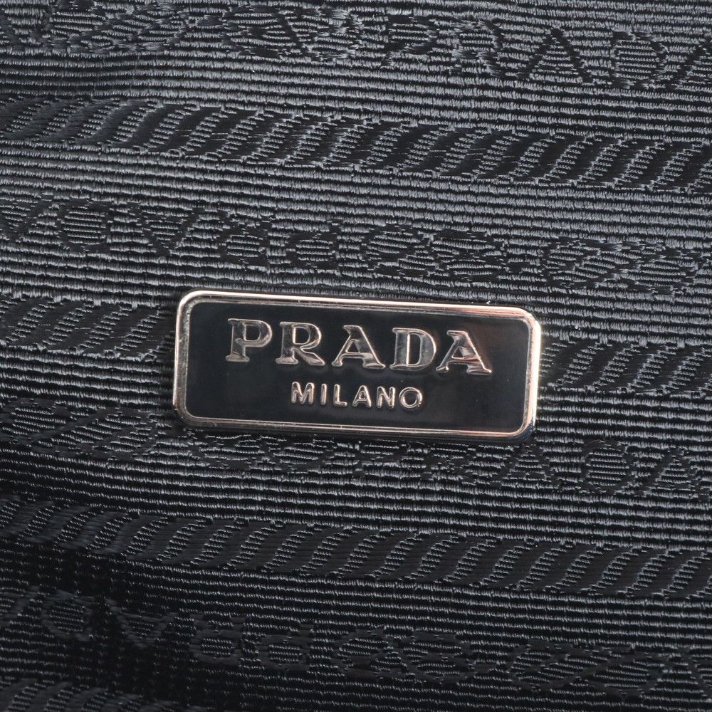 Prada Leather Canvas Clutch Hand Second Pouch — view 7