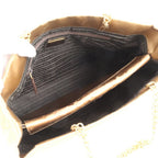 Prada Triangle Logo Chain Shoulder Tote Hand Beige — view 7