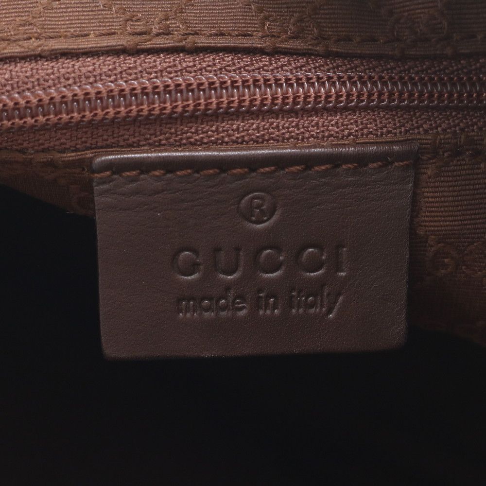 Gucci Leather Shoulder Bag Tote Hand Brown — view 9