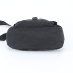 Prada Tessuto Nylon Triangle Logo Leather Shoulder Bag Crossbody Messenger Black — view 6